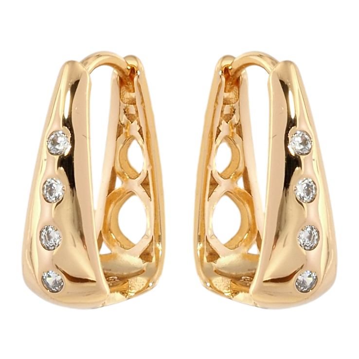 Серьги Xuping Позолота 18K колечки Вставки циркония фото №18