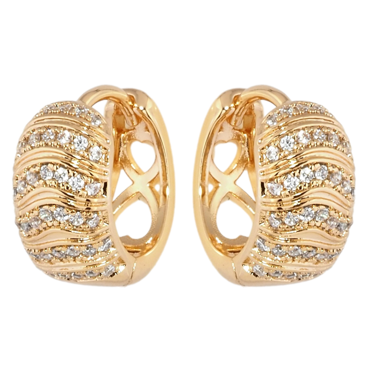 Сережки Xuping Позолота 18K колечка Інкрустація цирконієм фото №11