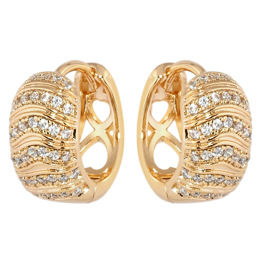 Сережки Xuping Позолота 18K колечка Інкрустація цирконієм фото №1