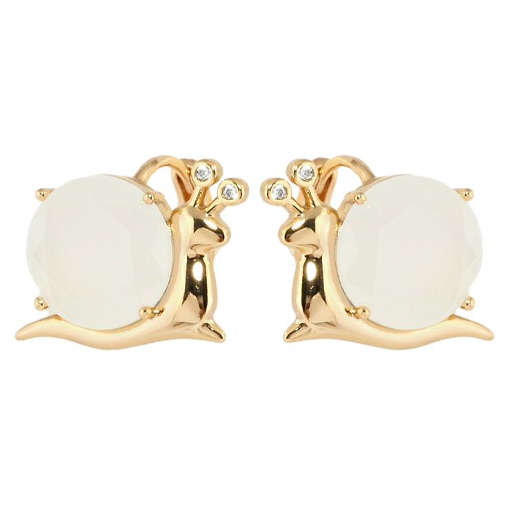 Серьги Xuping Позолота 18K колечки Улитки с белыми фианитами фото №18