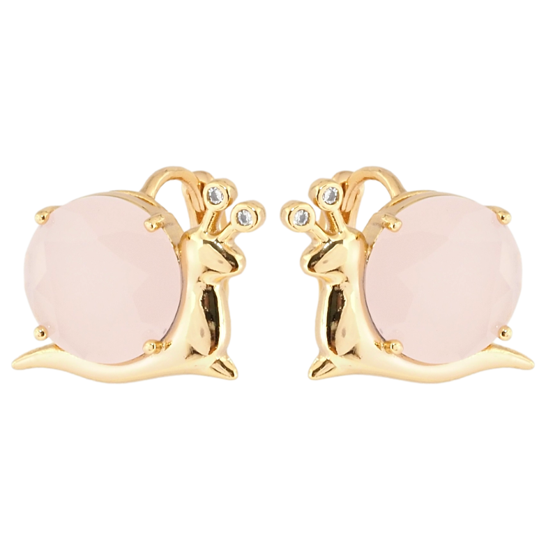 Серьги Xuping Позолота 18K колечки Улитки с розовыми фианитами фото №17