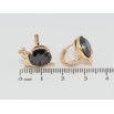 Серьги Xuping Позолота 18K колечки Улитки с черными фианитами фото №2