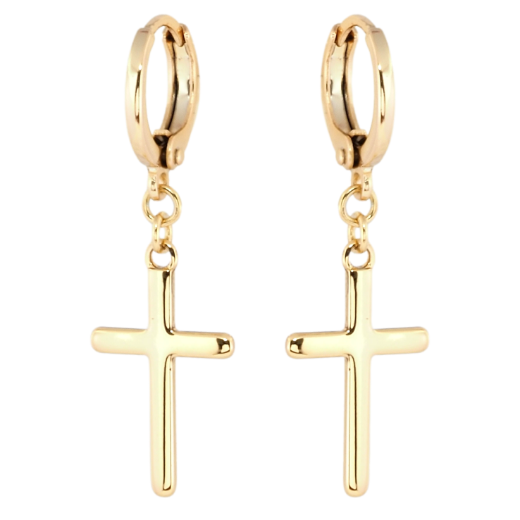 Сережки Xuping Позолота 18K підвіски на колечках Хрестики фото №12