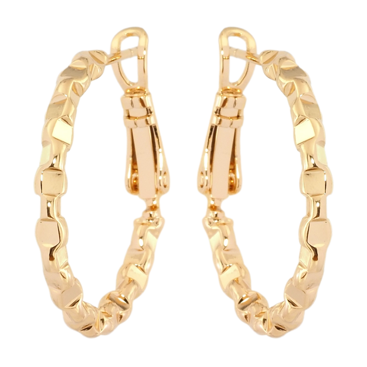 Сережки Xuping Позолота 18K кільця (конго) Геометричний візерунок ø 2.5см фото №19