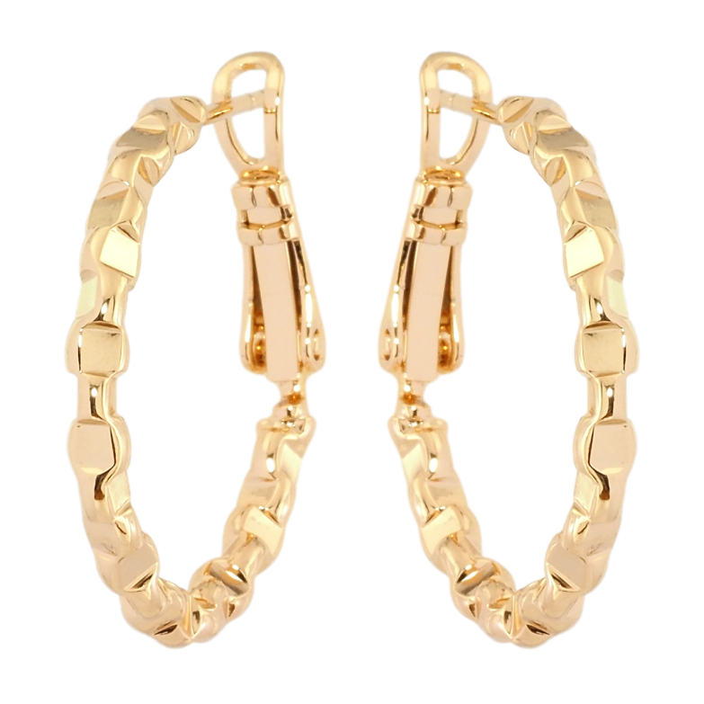 Сережки Xuping Позолота 18K кільця (конго) Геометричний візерунок ø 2.5см фото №1