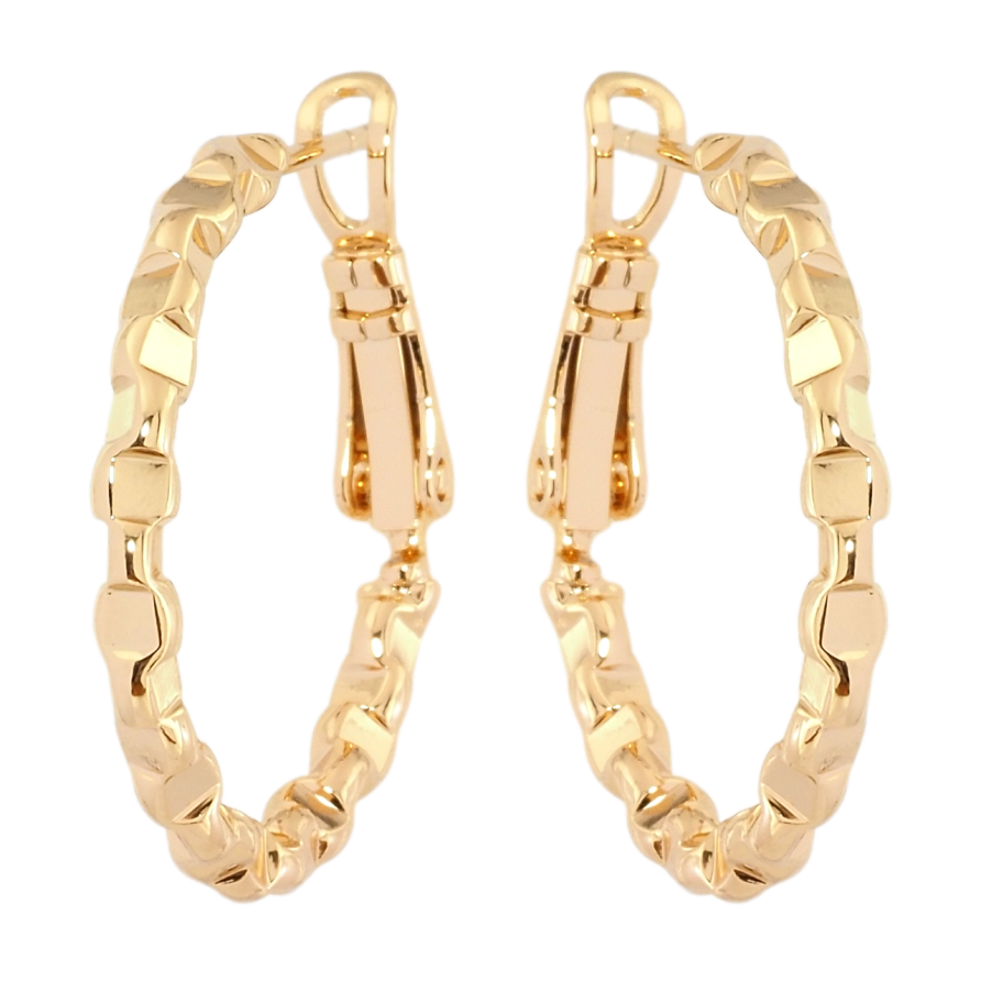 Серьги Xuping Позолота 18K кольца (конго) Геометрический узор ø 2.5см фото №1