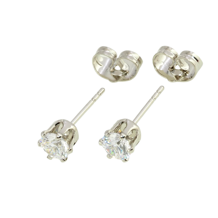 Сережки Xuping Родій пусети Фіаніти в 6-ти крапановій оправі ø 5мм фото №24