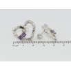 Серьги Xuping Родий пусеты Сердечки с сиреневыми фианитами фото №2