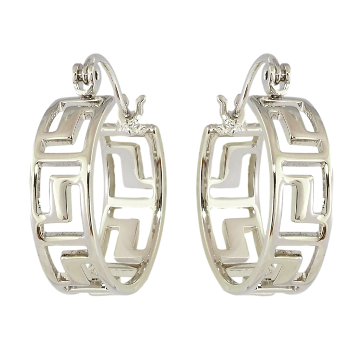 Серьги Xuping Родий замок-булавка Греческий орнамент ø 2см фото №20