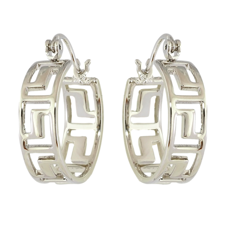 Сережки Xuping Родій замок-шпилька Грецький орнамент ø 2см фото №1