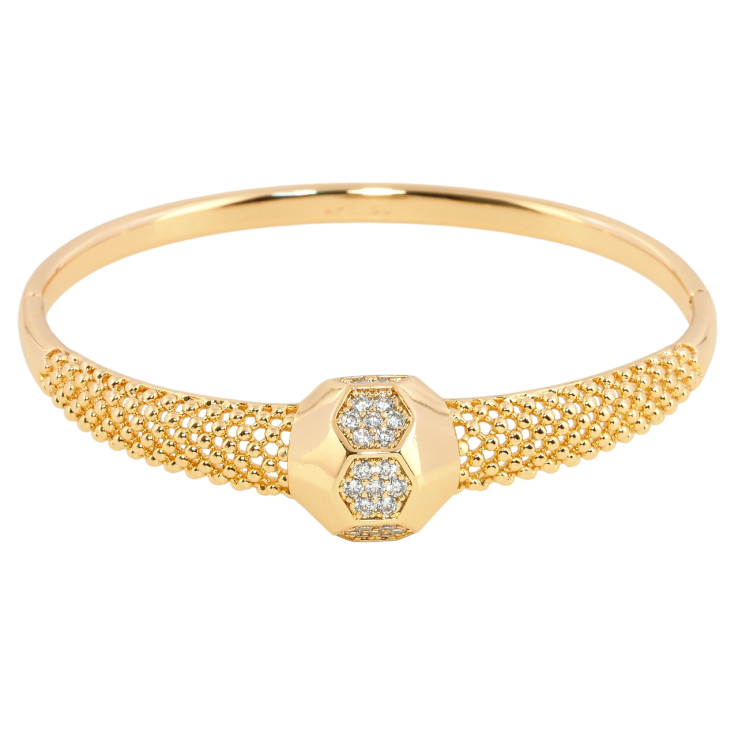 Браслет Xuping Позолота 18K Декоративный узор с цирконием ø 6см фото №2