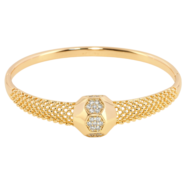 Браслет Xuping Позолота 18K Декоративний візерунок з цирконієм ø 6см фото №1