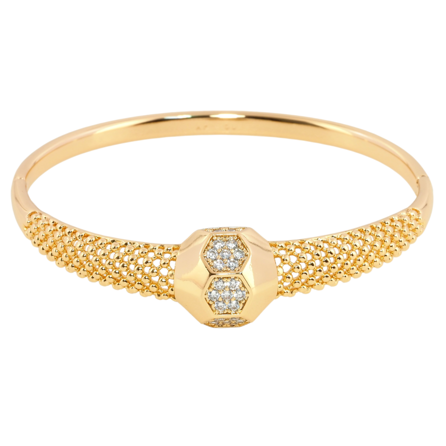 Браслет Xuping Позолота 18K Декоративный узор с цирконием ø 6см фото №1