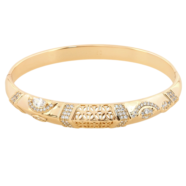 Браслет Xuping Позолота 18K Декоративный орнамент с цирконием ø 6см фото №5