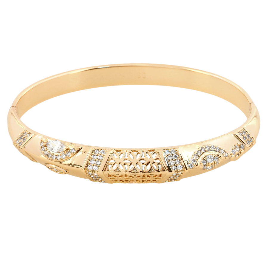 Браслет Xuping Позолота 18K Декоративный орнамент с цирконием ø 6см фото №1