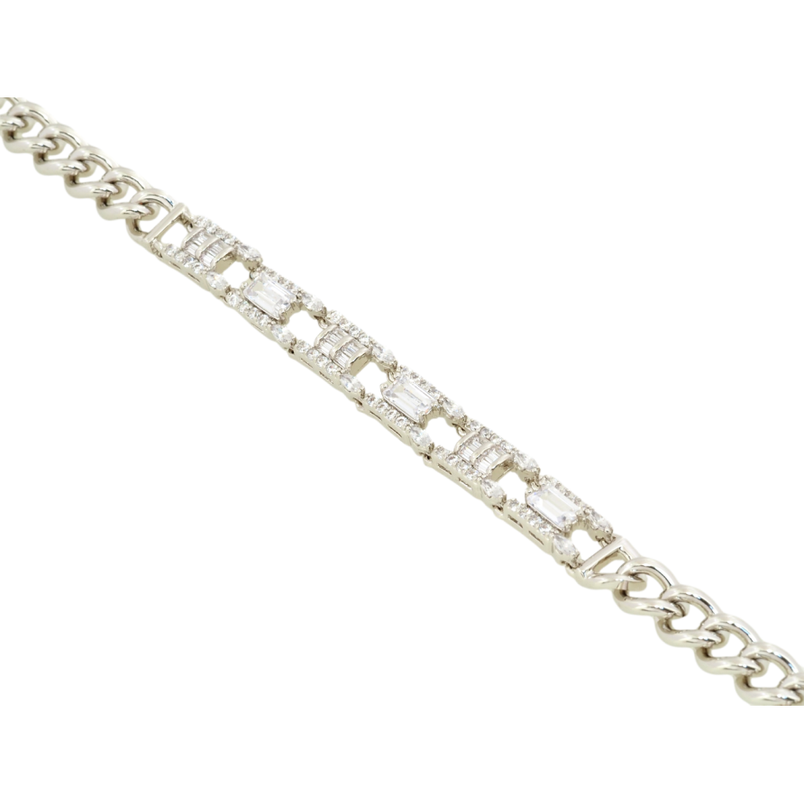 Браслет Xuping Родій Ланцюжок з декоративною вставкою довжина з дод. замком 17,19см х 6мм фото №1