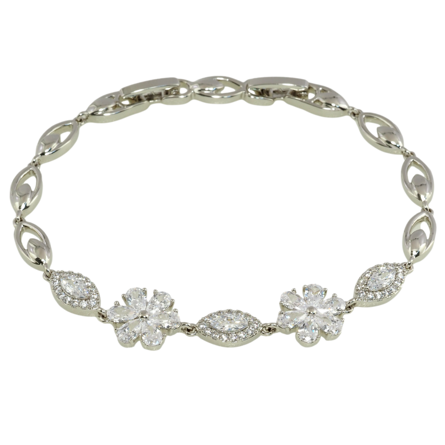 Браслет Xuping Родій Кришталеві квіточки довжина з дод. замком 17,19см х 5мм фото №1