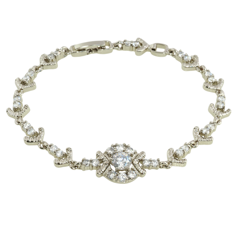 Браслет Xuping Родій Візерунок стріли з цирконієм розмір 19см х 3-7мм фото №2