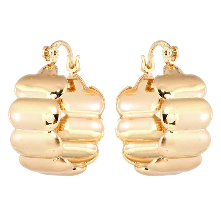 Серьги Xuping Позолота 18K замок-булавка Волнистые с комбинированным напылением ø 2см фото №1