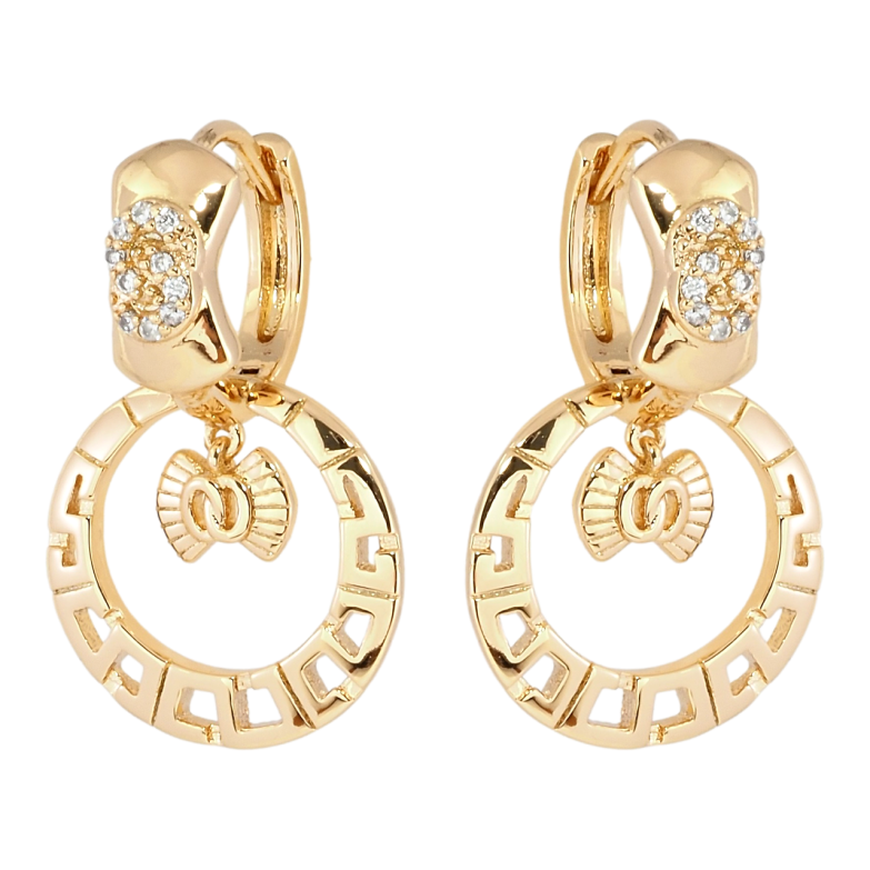 Сережки Xuping Позолота 18K підвіски на колечках Різні кола з метеликами фото №2 Сережки Xuping Позолота 18K підвіски на колечках Різні кола з метеликами фото №2