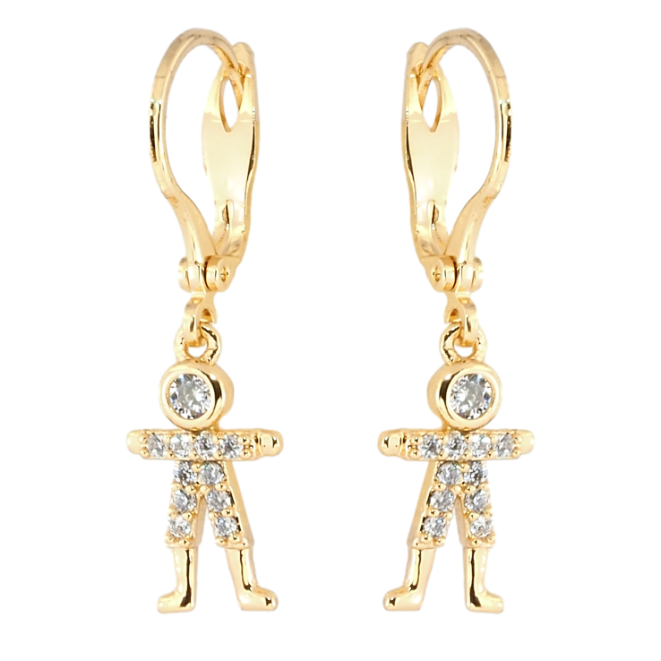 Сережки Xuping Позолота 18K підвіски Чоловічки з кристалами фото №21