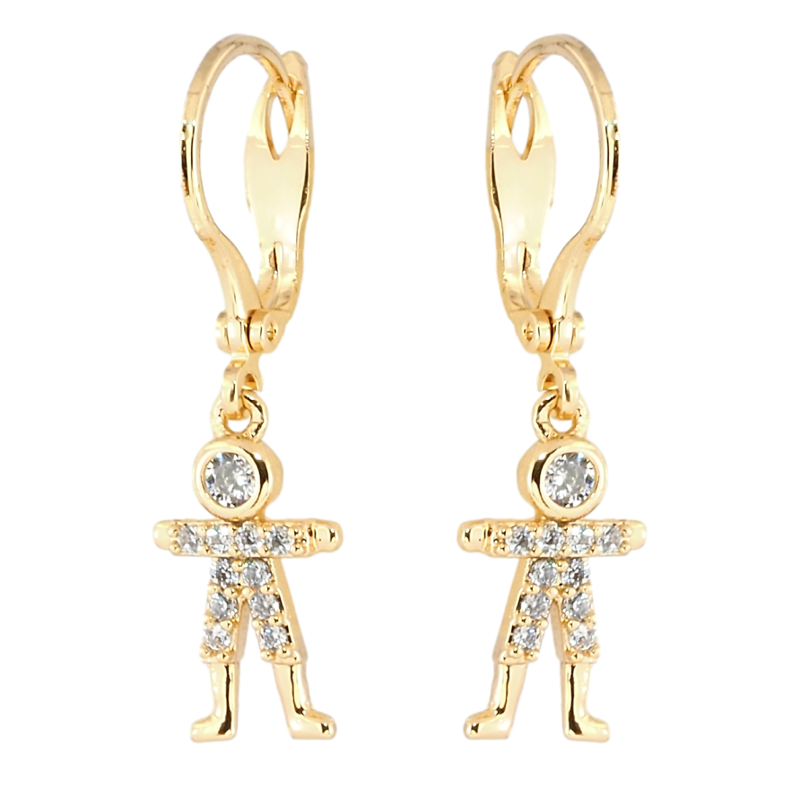 Сережки Xuping Позолота 18K підвіски Чоловічки з кристалами фото №1