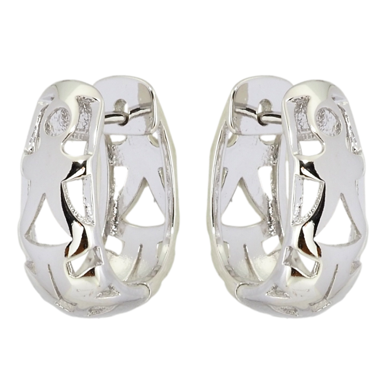 Серьги Xuping Родий колечки Резной орнамент фото №3