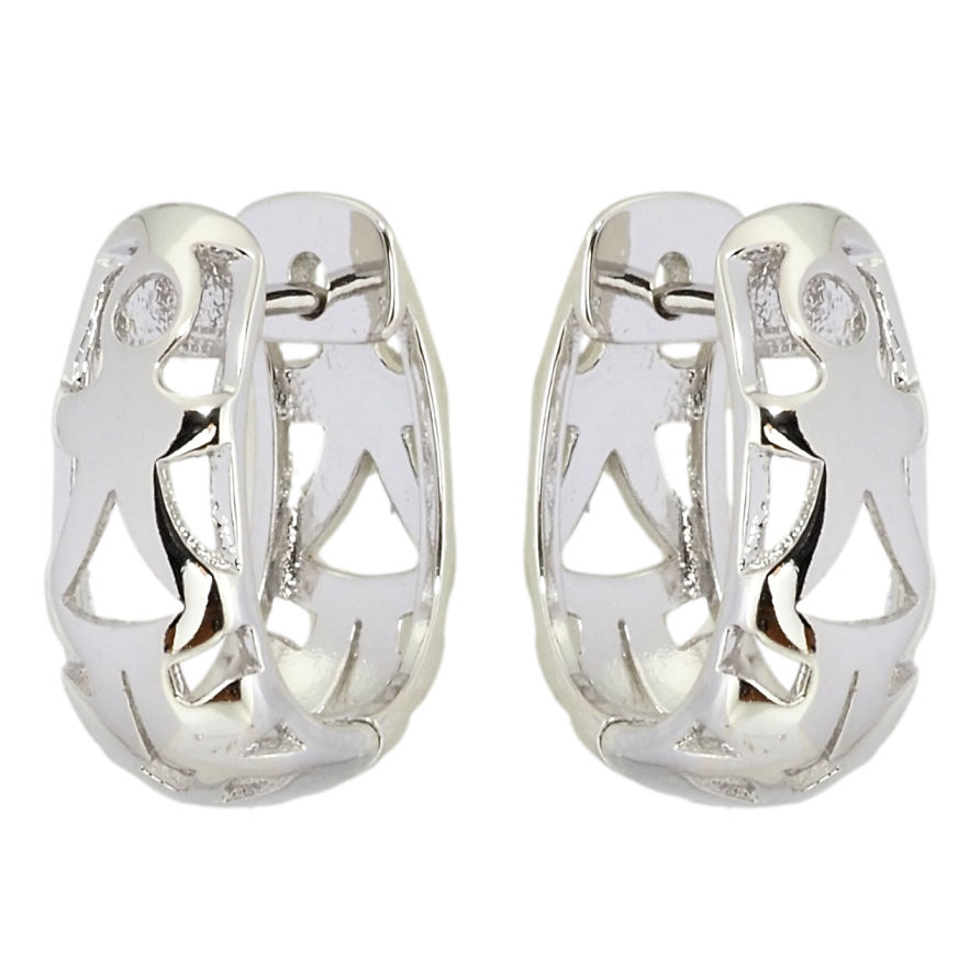 Серьги Xuping Родий колечки Резной орнамент фото №1
