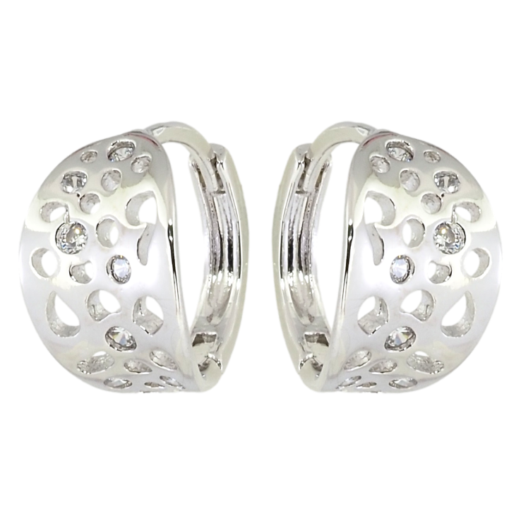 Серьги Xuping Родий колечки Фигурные вырезы с вставками циркония фото №13