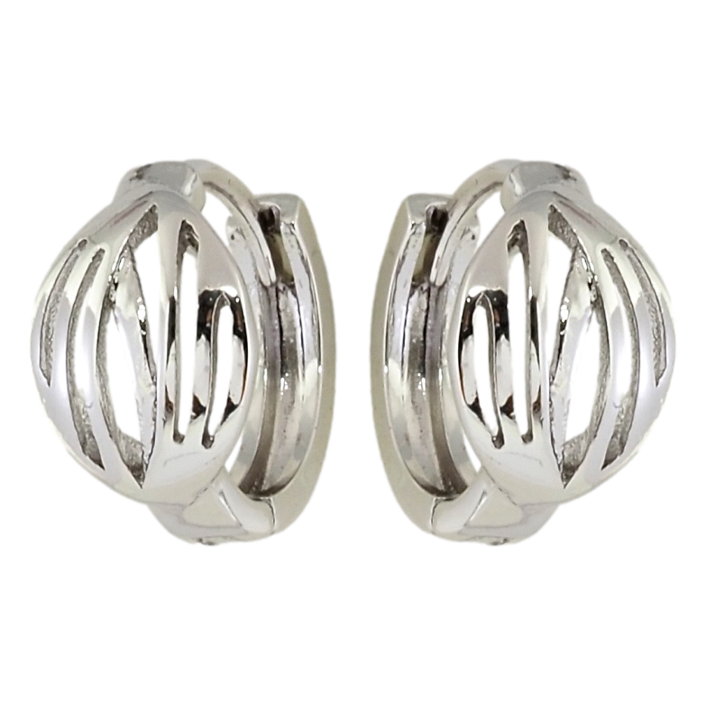 Серьги Xuping Родий колечки Резной орнамент фото №1