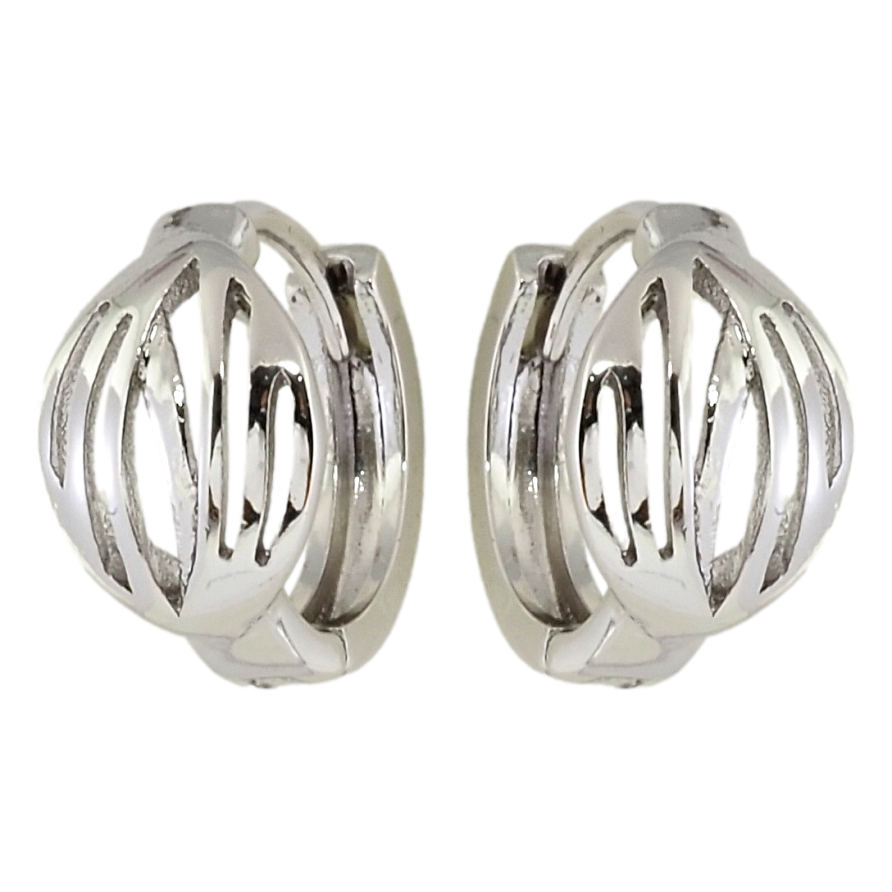 Серьги Xuping Родий колечки Резной орнамент фото №1