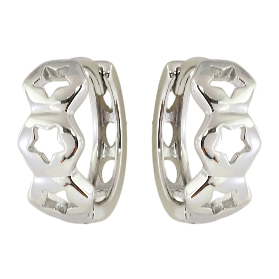 Серьги Xuping Родий колечки Фигурные с узором звездочки фото №1