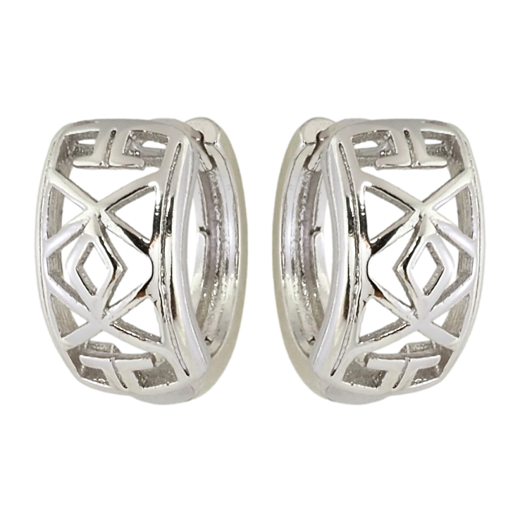 Серьги Xuping Родий колечки Резной орнамент фото №3