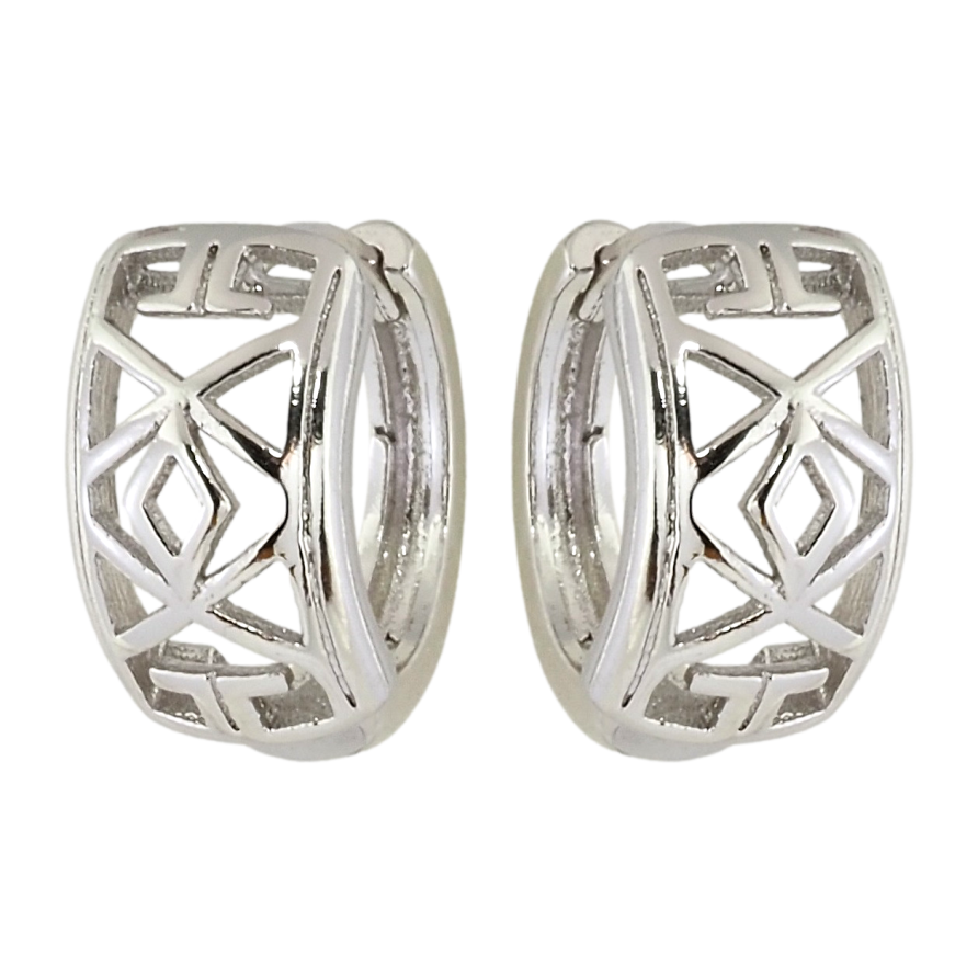 Серьги Xuping Родий колечки Резной орнамент фото №1