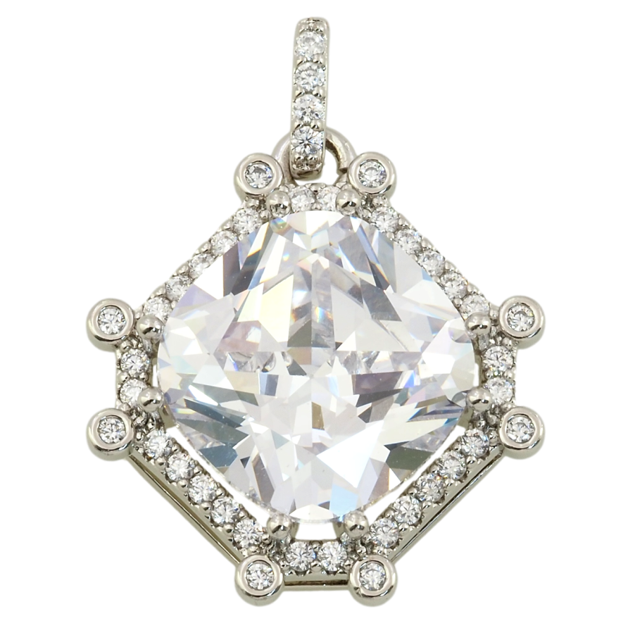 Кулон Xuping Родій Фіаніт в декоративному обрамленні цирконію для ланцюжка до 3мм. фото №1