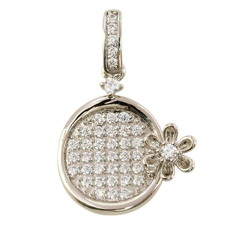 Кулон Xuping Родій Інкрустація цирконієм з квіточкою для ланцюжка до 4мм фото №16