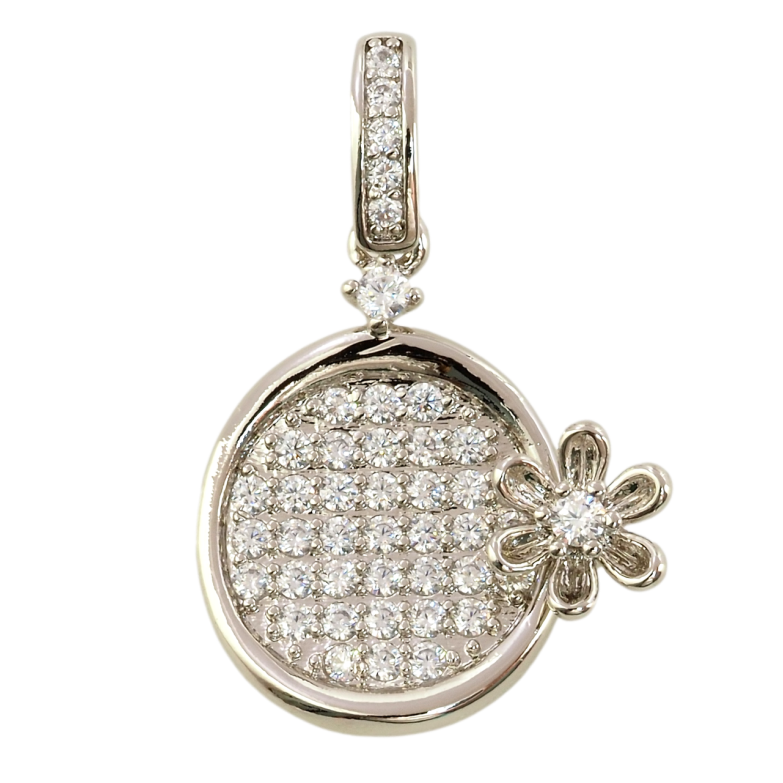 Кулон Xuping Родій Інкрустація цирконієм з квіточкою для ланцюжка до 4мм фото №1