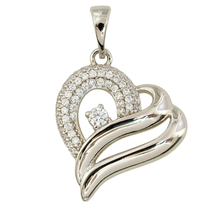 Кулон Xuping Родій Декоративне серце з цирконієм для ланцюжка до 5мм фото №13