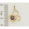 Кулон Xuping Позолота 18K Сердечки з цирконієм та чорним фіанітом для ланцюжка до 5мм фото №2