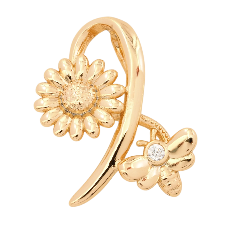 Кулон Xuping Позолота 18K Цветочек с пчелой для цепочки до 3мм фото №1