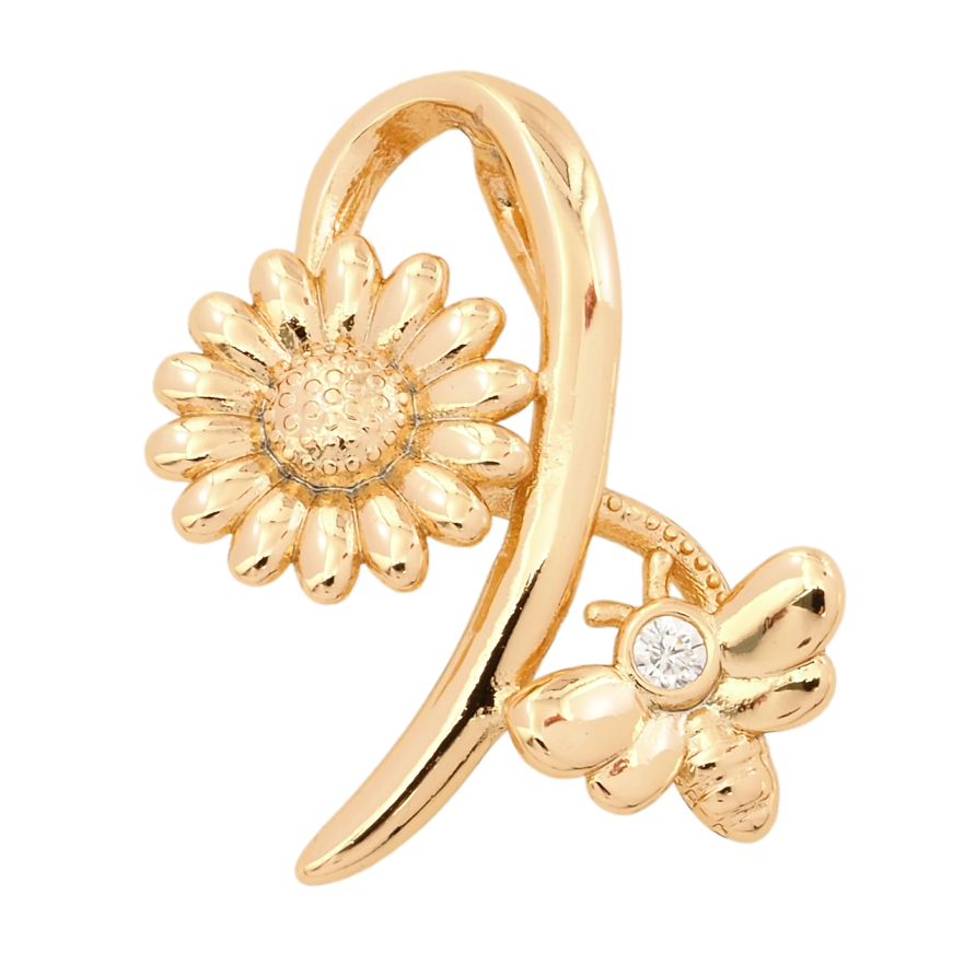 Кулон Xuping Позолота 18K Квіточка з бджолою для ланцюжка до 3мм фото №1