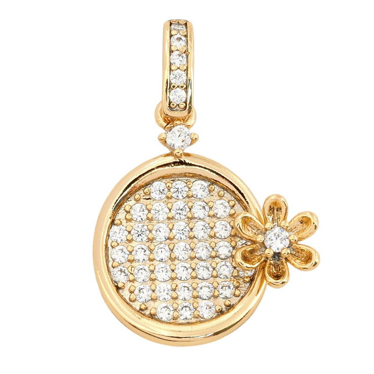 Кулон Xuping Позолота 18K Інкрустація цирконієм з квіточкою для ланцюжка до 4мм фото №5