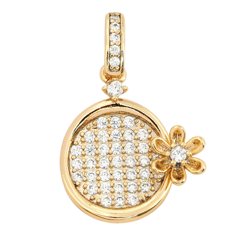 Кулон Xuping Позолота 18K Инкрустация цирконием с цветочком для цепочки до 4мм фото №1