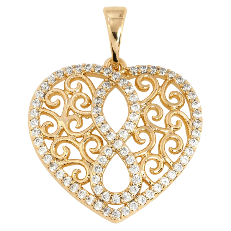 Кулон Xuping Позолота 18K Ажурне серце з цирконієм для ланцюжка до 5мм фото №1