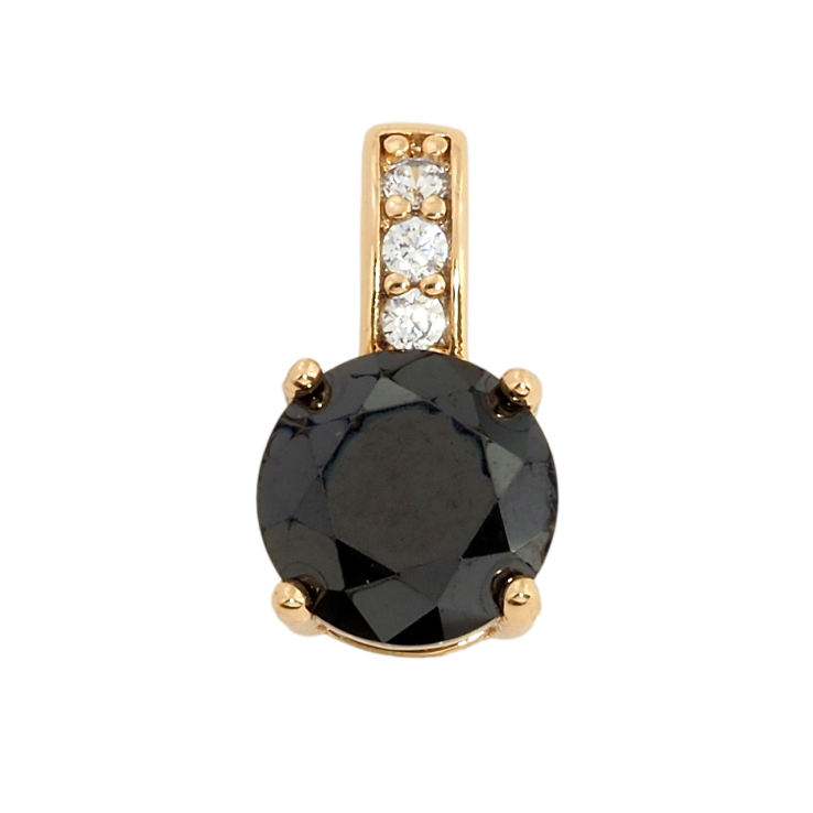 Кулон Xuping Позолота 18K Чорний фіаніт, ø 7мм для ланцюжка до 3мм фото №15