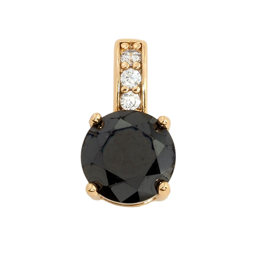 Кулон Xuping Позолота 18K Чорний фіаніт, ø 7мм для ланцюжка до 3мм фото №1