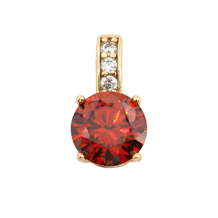 Кулон Xuping Позолота 18K Червоний фіаніт, ø 7мм для ланцюжка до 3мм фото №17
