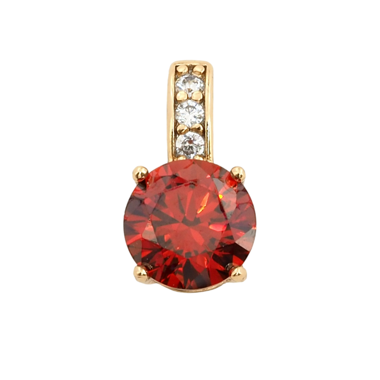 Кулон Xuping Позолота 18K Красный фианит, ø 7мм для цепочки до 3мм фото №10