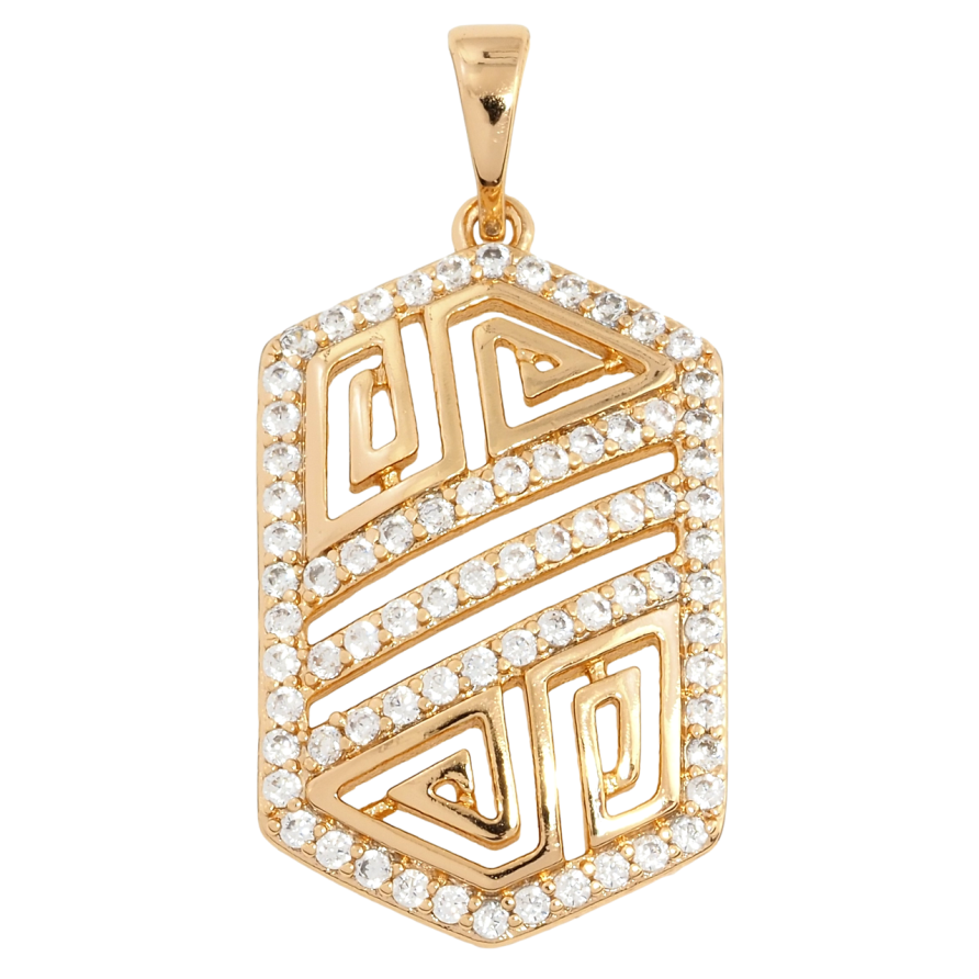 Кулон Xuping Позолота 18K Різьблений орнамент з інкрустацією цирконієм для ланцюжка до 5мм фото №1