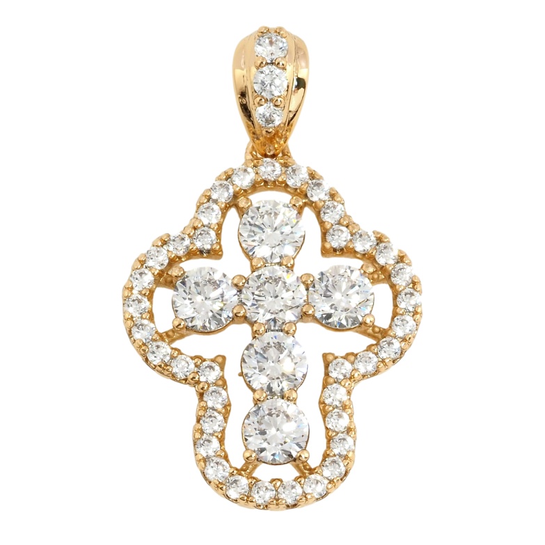 Кулон Xuping Позолота 18K Крест с цирконием для цепочки до 4мм фото №1